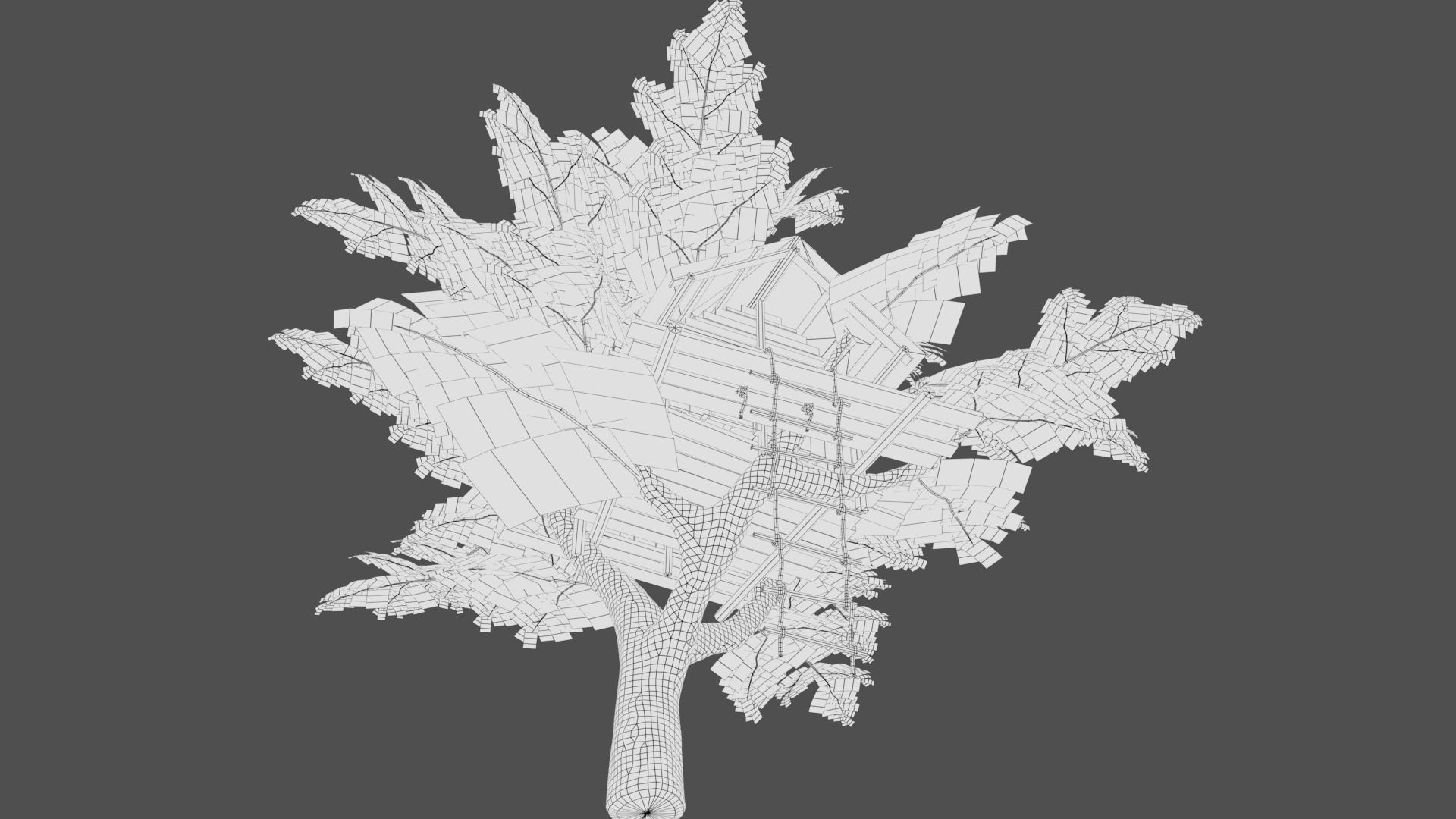Tree house Low-poly 3D model_10