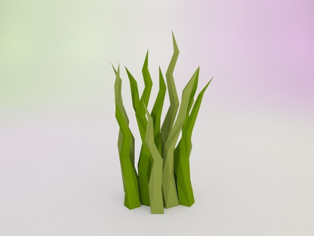 Low poly grass Low-poly 3D model_15