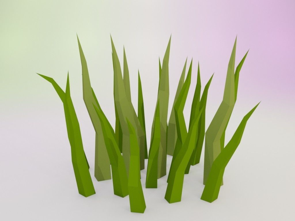 Low poly grass Low-poly 3D model_11