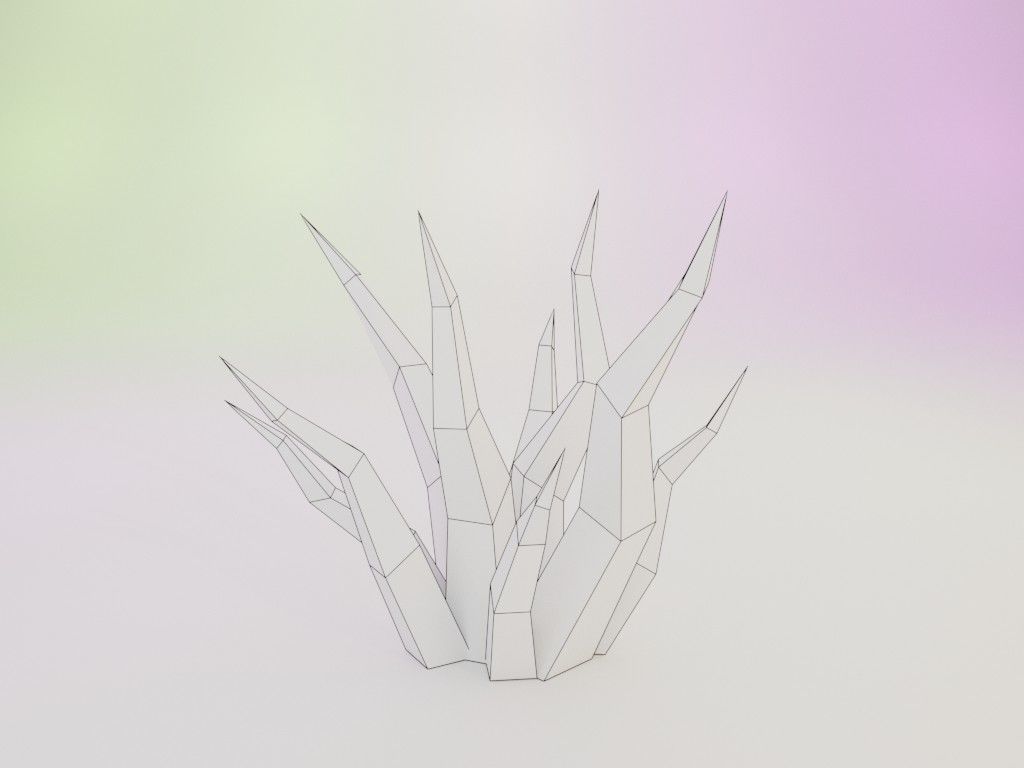 Low poly grass Low-poly 3D model_4