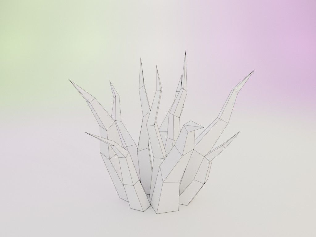 Low poly grass Low-poly 3D model_2