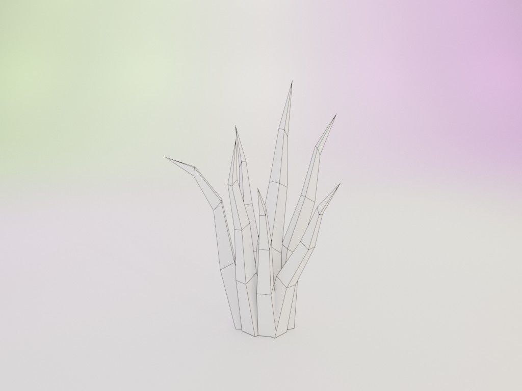 Low poly grass Low-poly 3D model_8