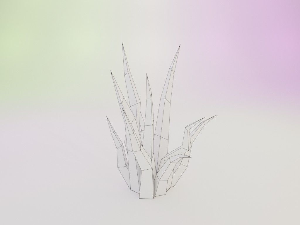 Low poly grass Low-poly 3D model_6