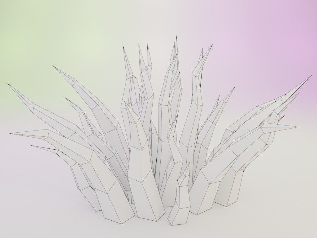 Low poly grass Low-poly 3D model_14