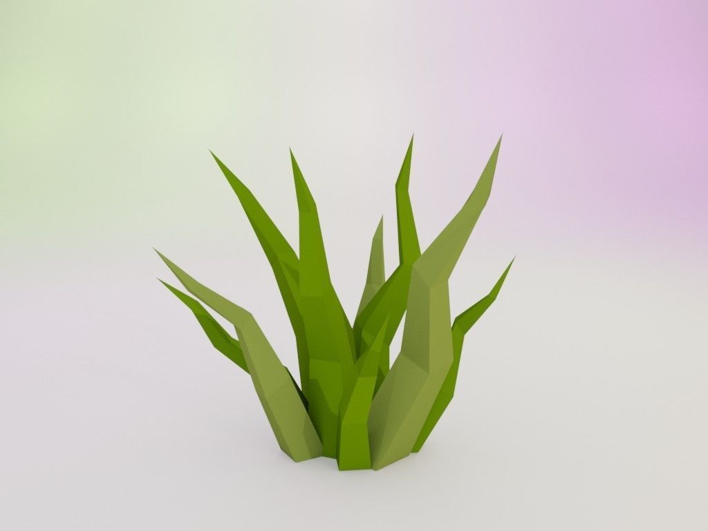 Low poly grass Low-poly 3D model_3