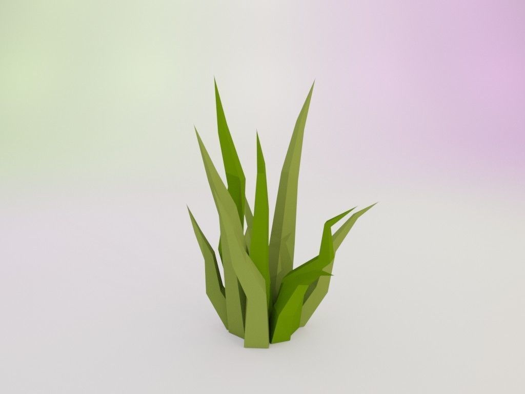 Low poly grass Low-poly 3D model_5