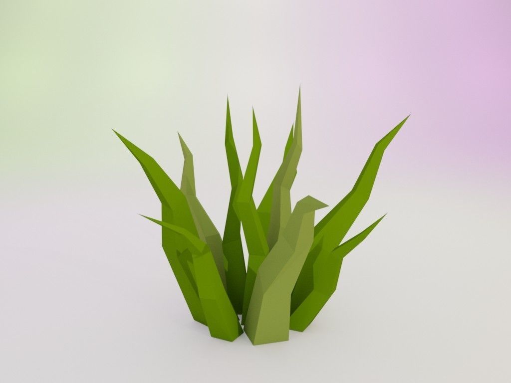 Low poly grass Low-poly 3D model_1