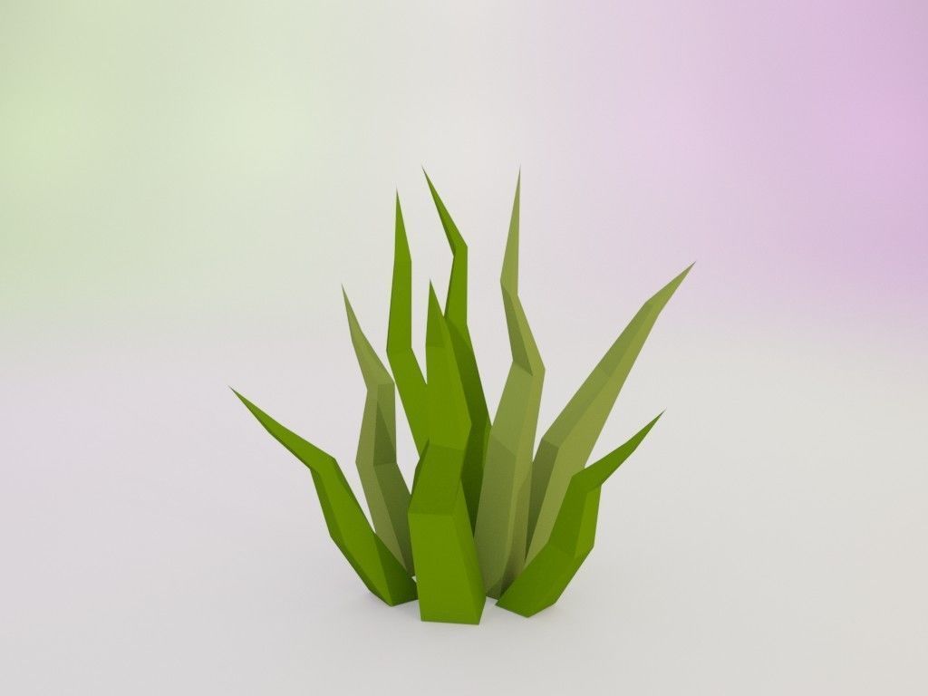 Low poly grass Low-poly 3D model_9