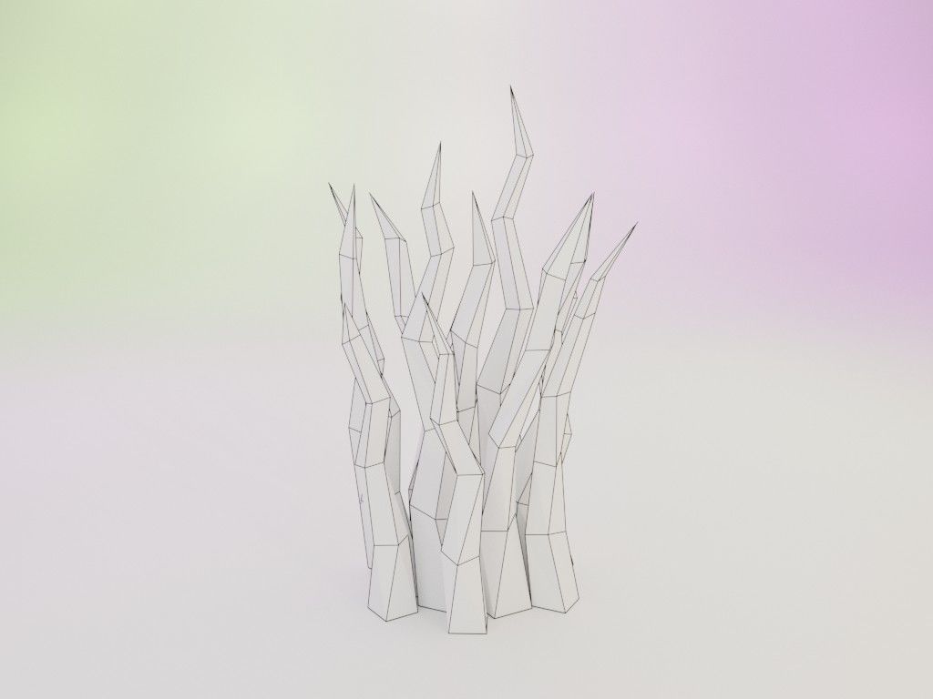 Low poly grass Low-poly 3D model_16