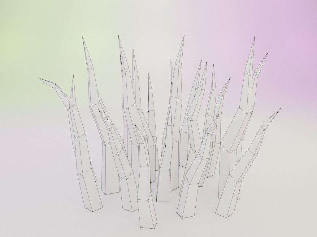 Low poly grass Low-poly 3D model_12