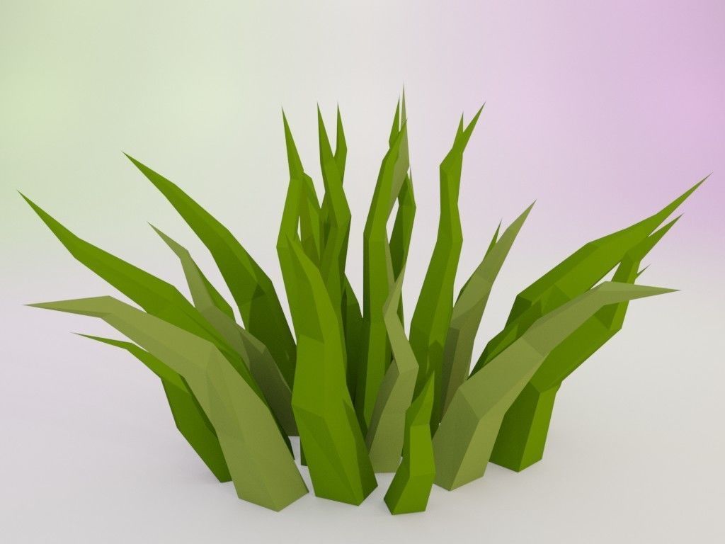 Low poly grass Low-poly 3D model_13