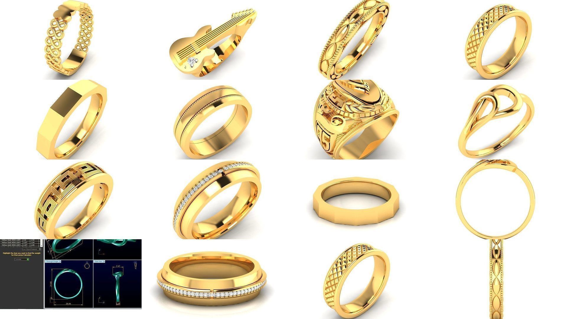 27 PLAIN GOLD RING 3D Model Collection_1