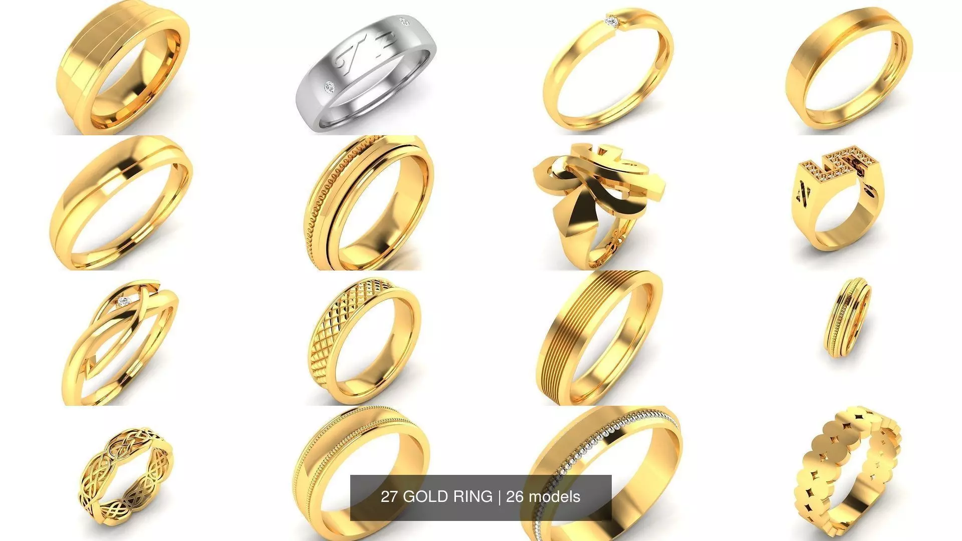 27 PLAIN GOLD RING 3D Model Collection_0