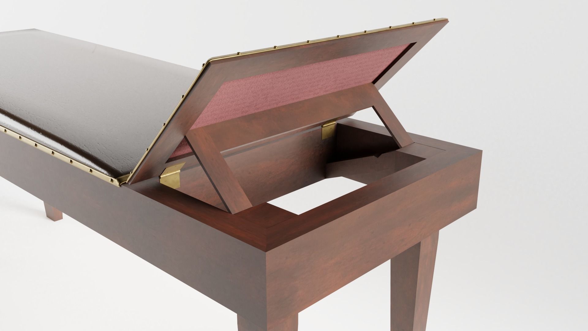 Victorian Doctors Examination Couch 3D model_4