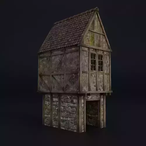 OLD MEDIEVAL BUILDING 01 Low-poly 3D model