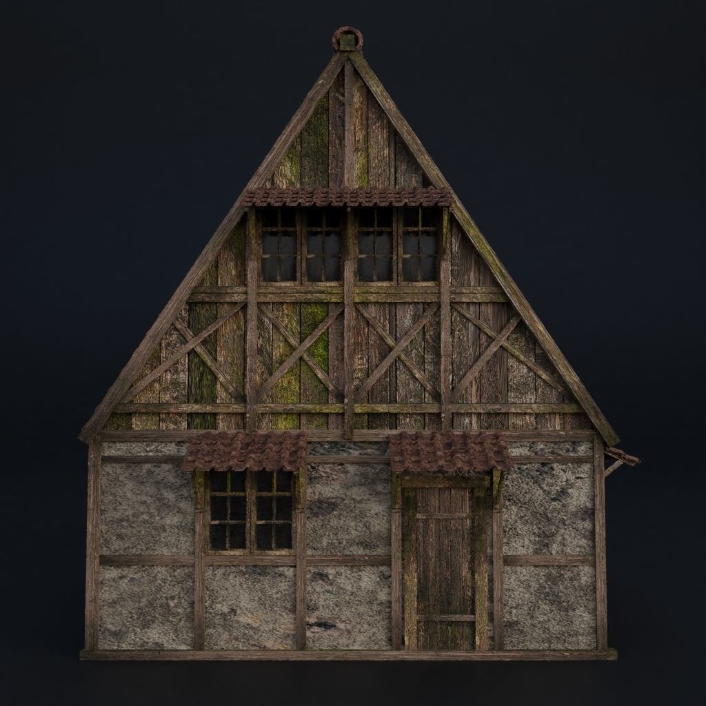 OLD MEDIEVAL BUILDING 02 Low-poly 3D model_3