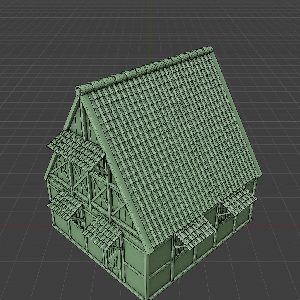 OLD MEDIEVAL BUILDING 02 Low-poly 3D model_11