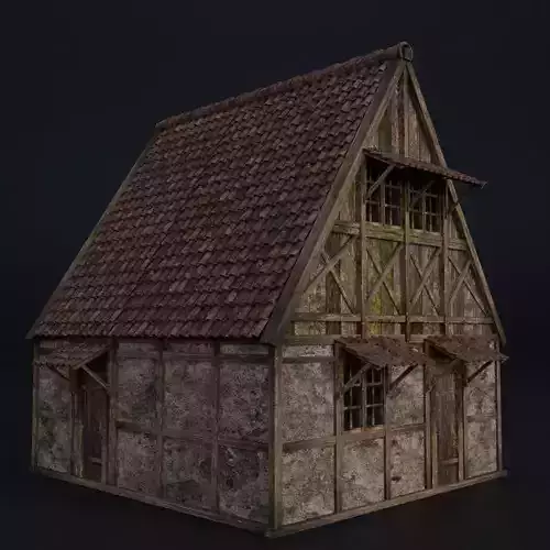 OLD MEDIEVAL BUILDING 02 Low-poly 3D model