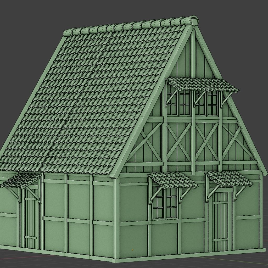 OLD MEDIEVAL BUILDING 02 Low-poly 3D model_10
