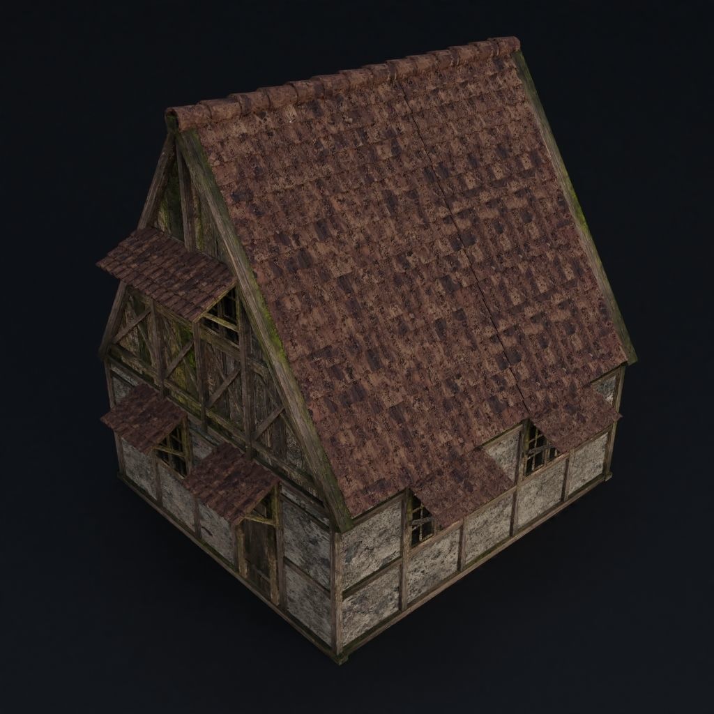 OLD MEDIEVAL BUILDING 02 Low-poly 3D model_6