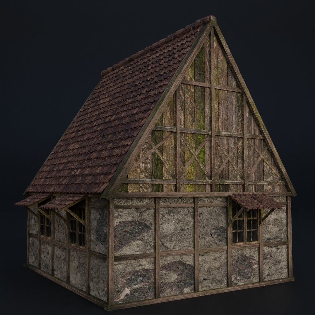 OLD MEDIEVAL BUILDING 02 Low-poly 3D model_4