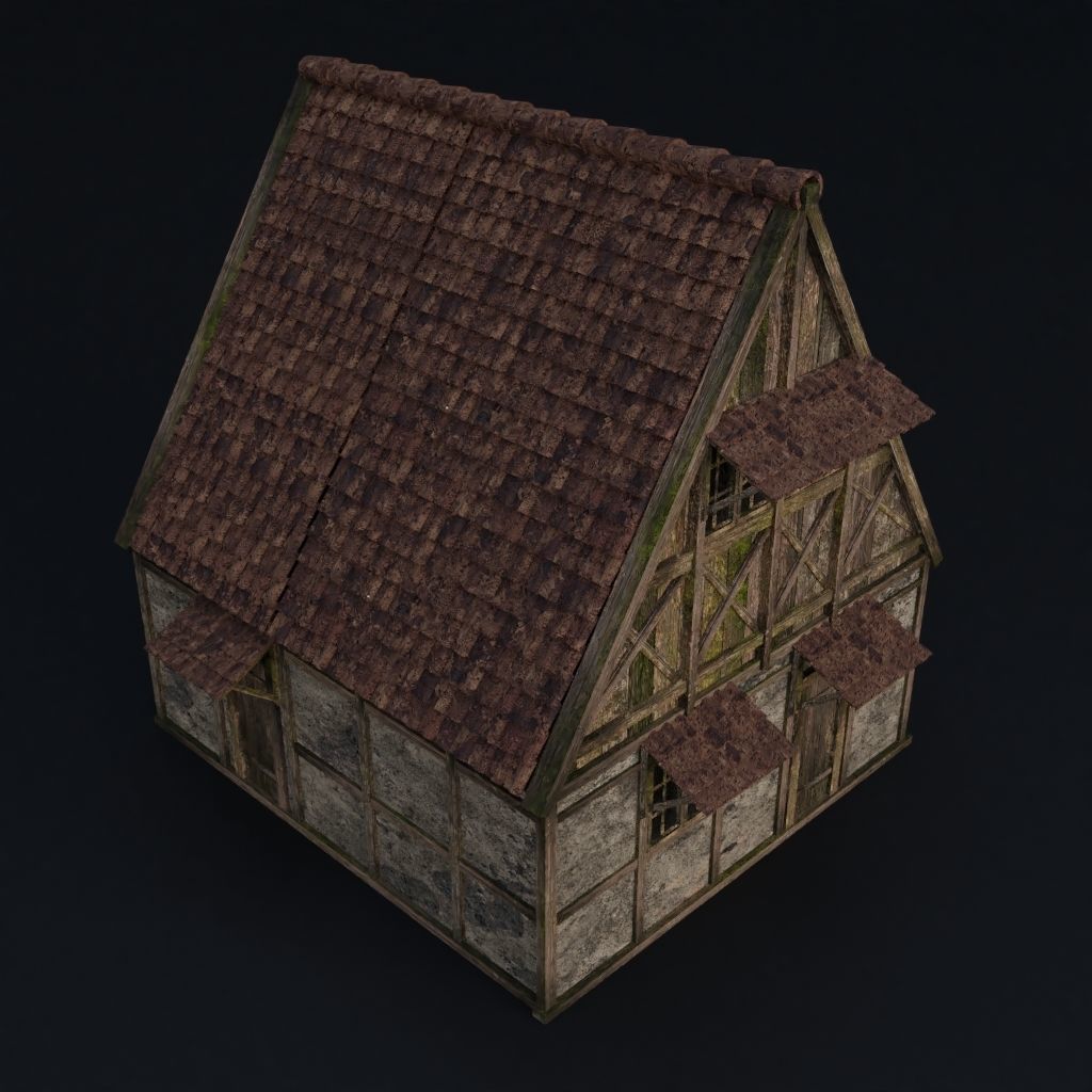 OLD MEDIEVAL BUILDING 02 Low-poly 3D model_7