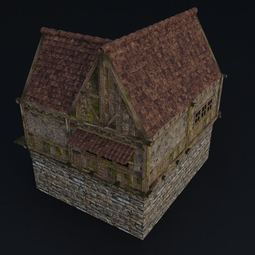 OLD MEDIEVAL BUILDING 03 Low-poly 3D model_8