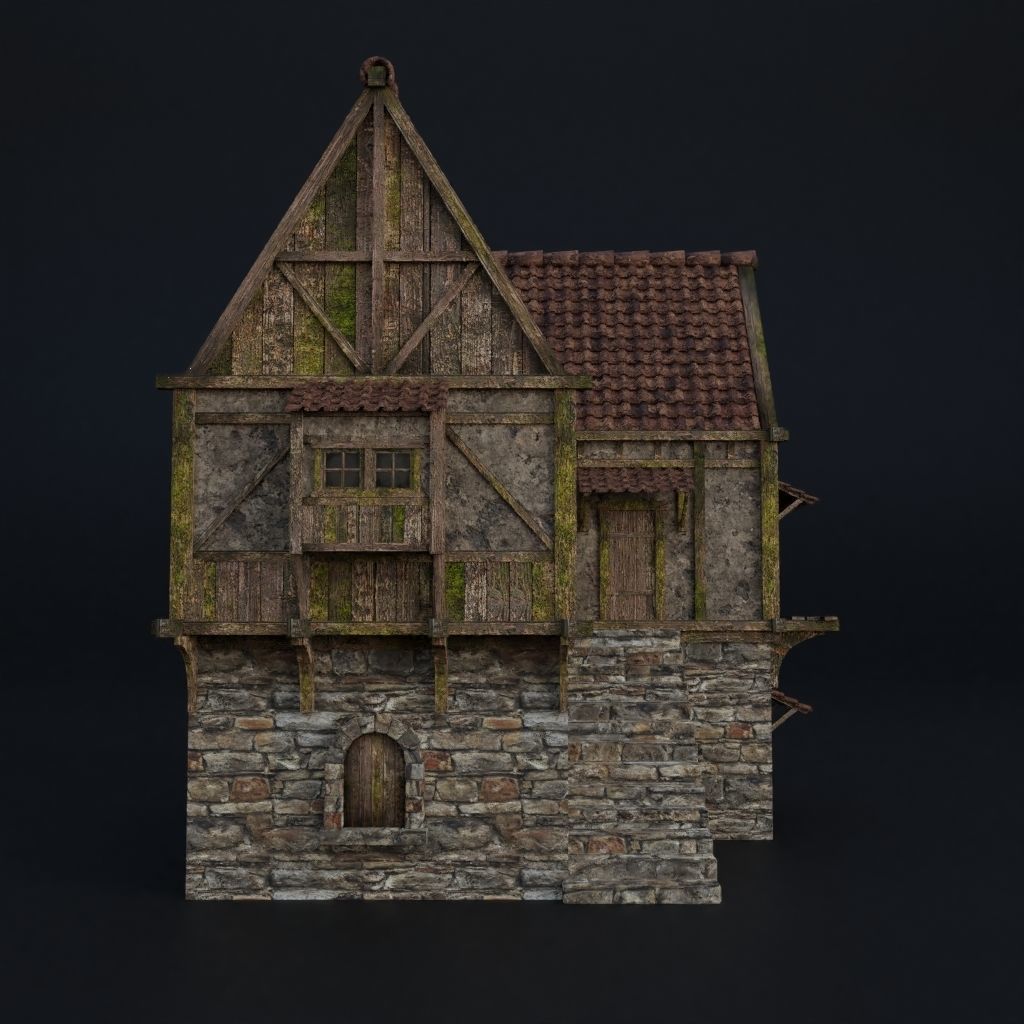 OLD MEDIEVAL BUILDING 03 Low-poly 3D model_5