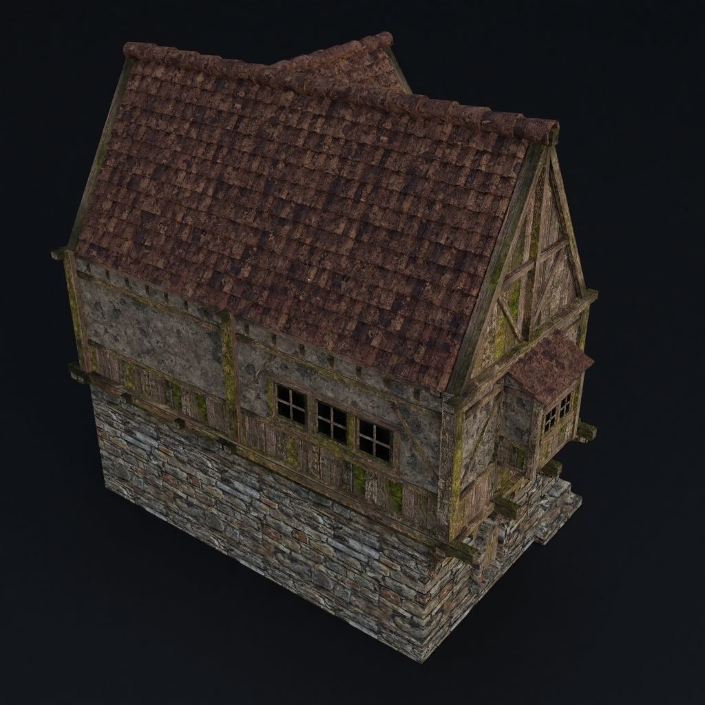 OLD MEDIEVAL BUILDING 03 Low-poly 3D model_7