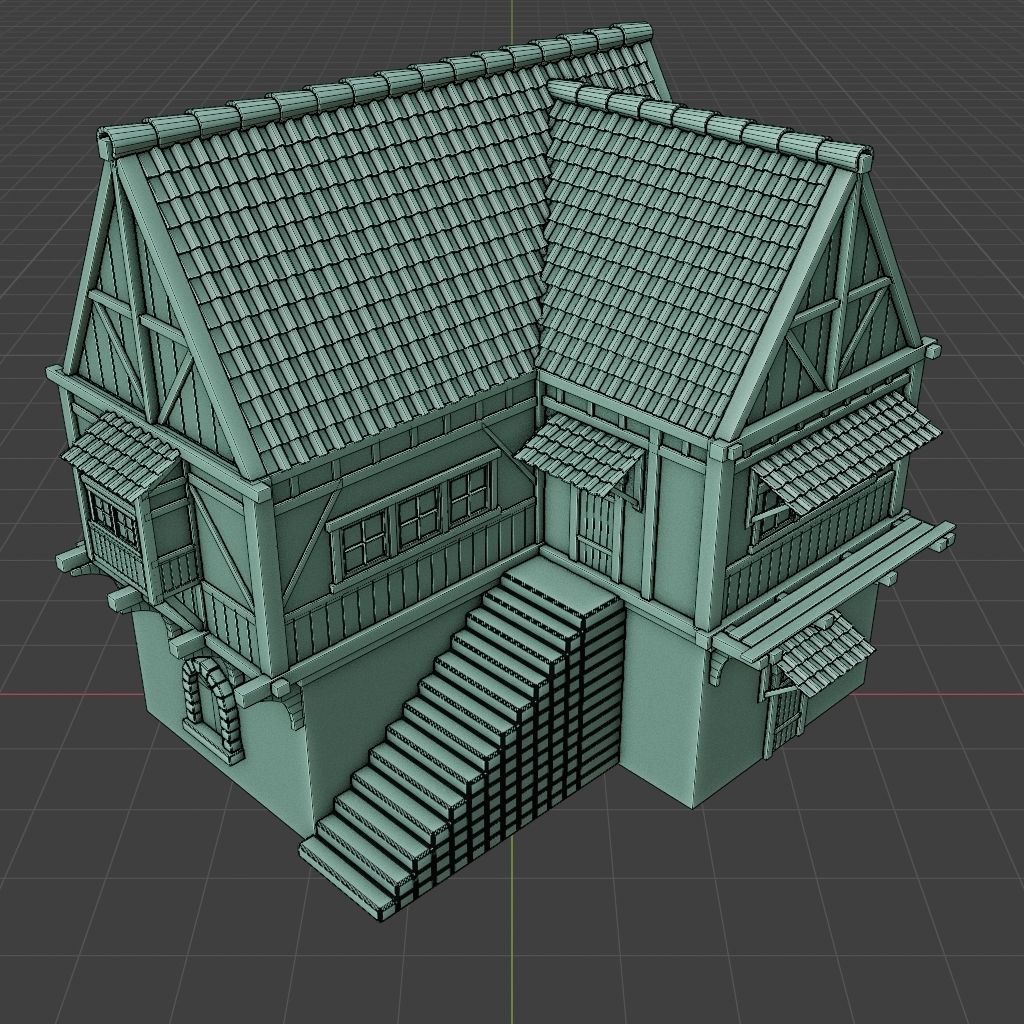 OLD MEDIEVAL BUILDING 03 Low-poly 3D model_12