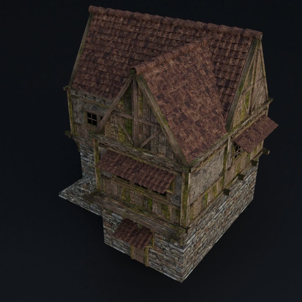 OLD MEDIEVAL BUILDING 03 Low-poly 3D model_9