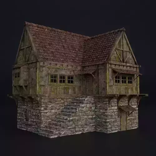 OLD MEDIEVAL BUILDING 03 Low-poly 3D model