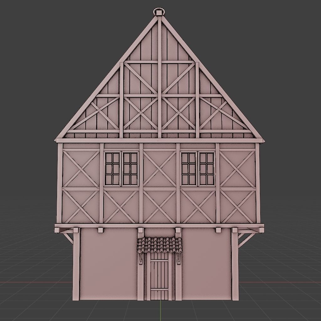 OLD MEDIEVAL BUILDING 04 Low-poly 3D model_9