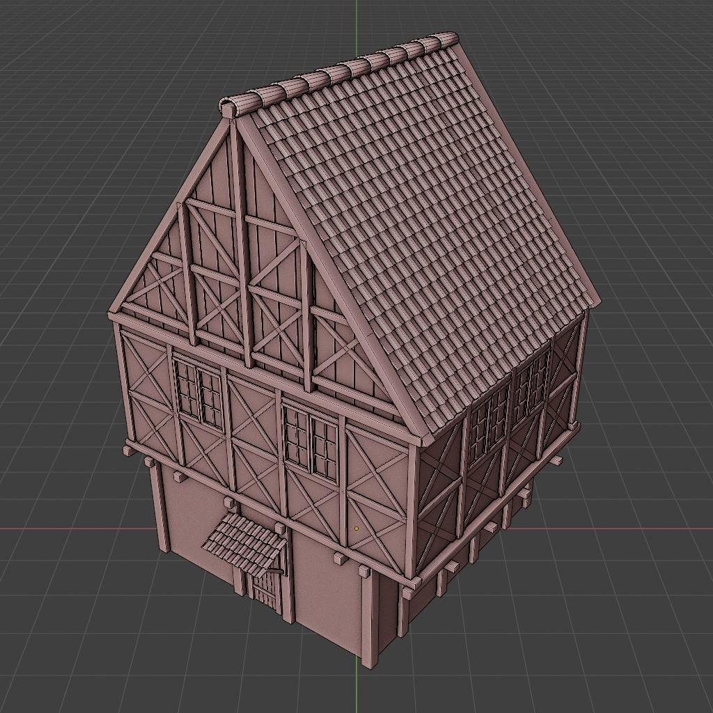 OLD MEDIEVAL BUILDING 04 Low-poly 3D model_10
