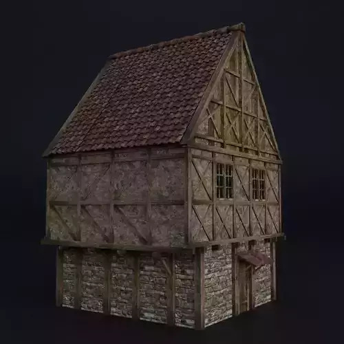 OLD MEDIEVAL BUILDING 04 Low-poly 3D model