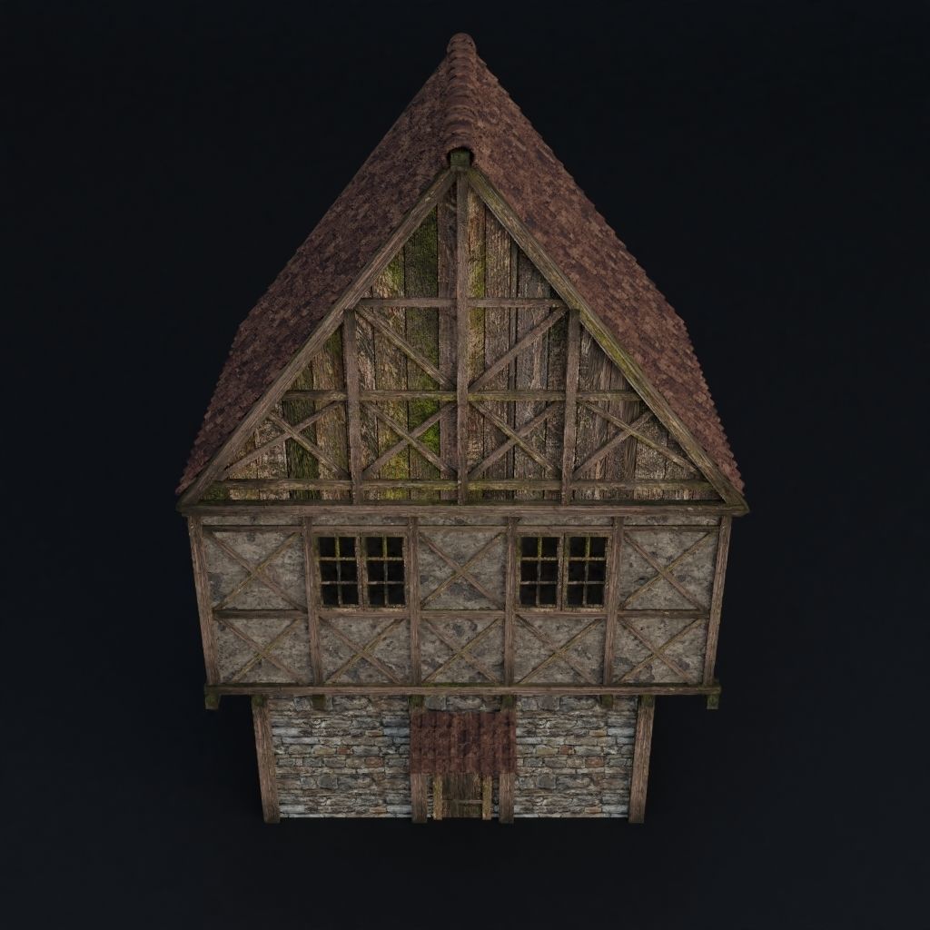 OLD MEDIEVAL BUILDING 04 Low-poly 3D model_4