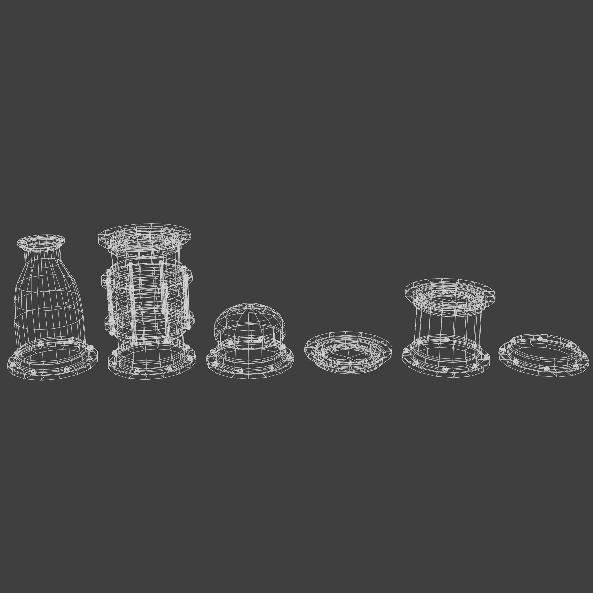 Pipes Modular Set Low-poly 3D model_14