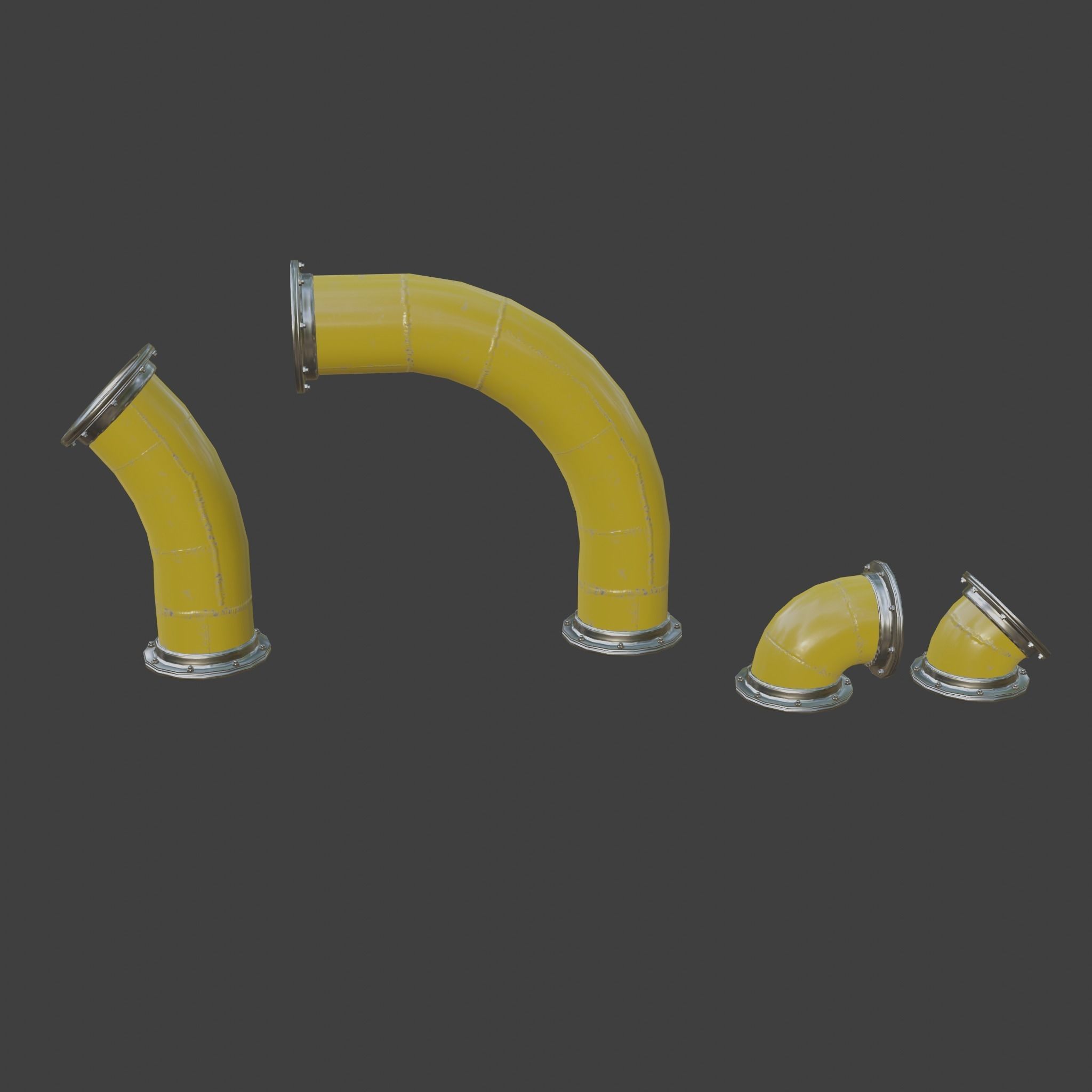 Pipes Modular Set Low-poly 3D model_4