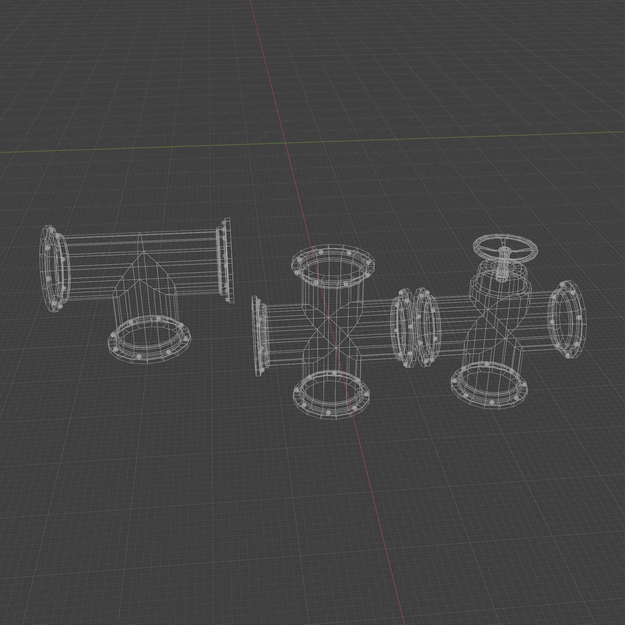 Pipes Modular Set Low-poly 3D model_13