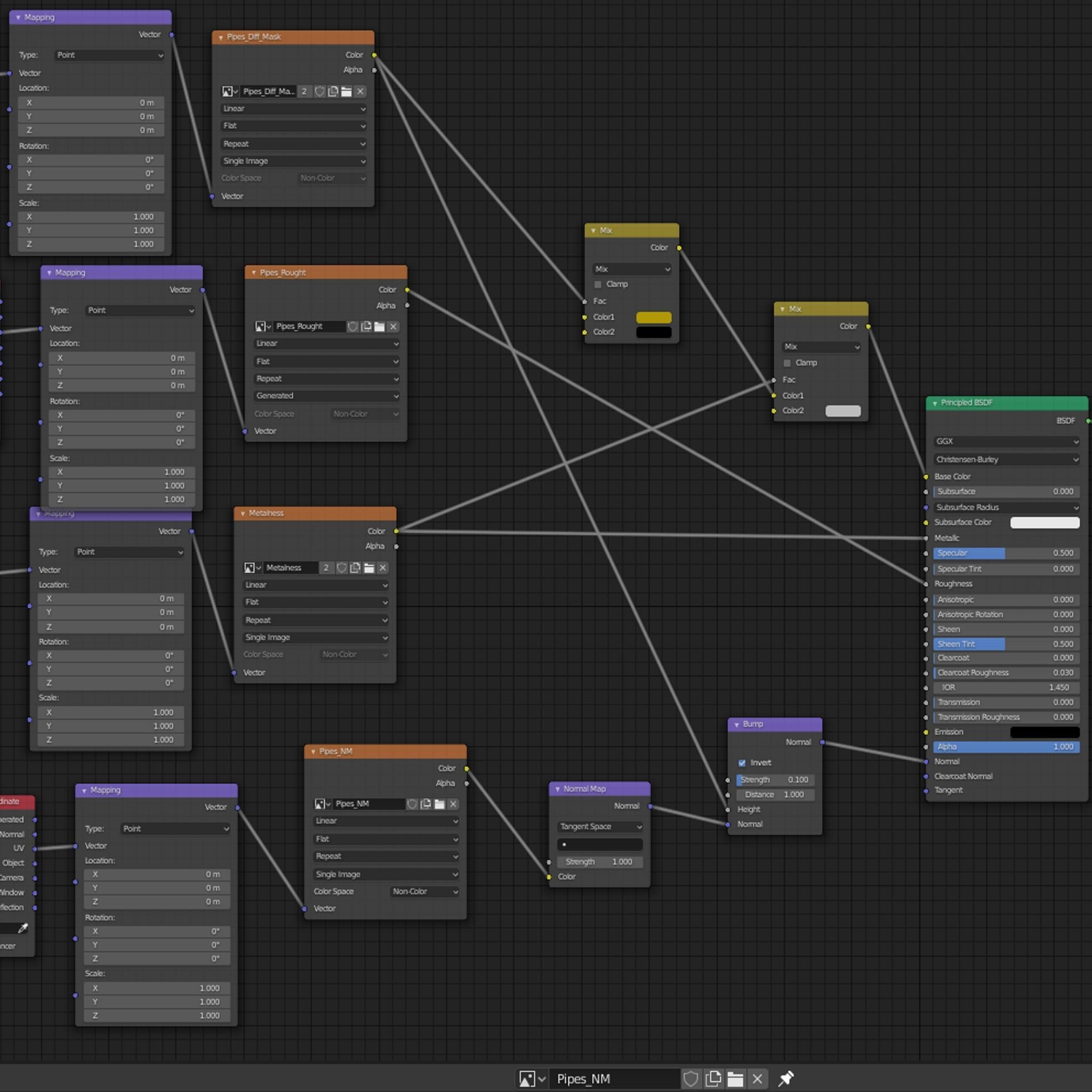 Pipes Modular Set Low-poly 3D model_18