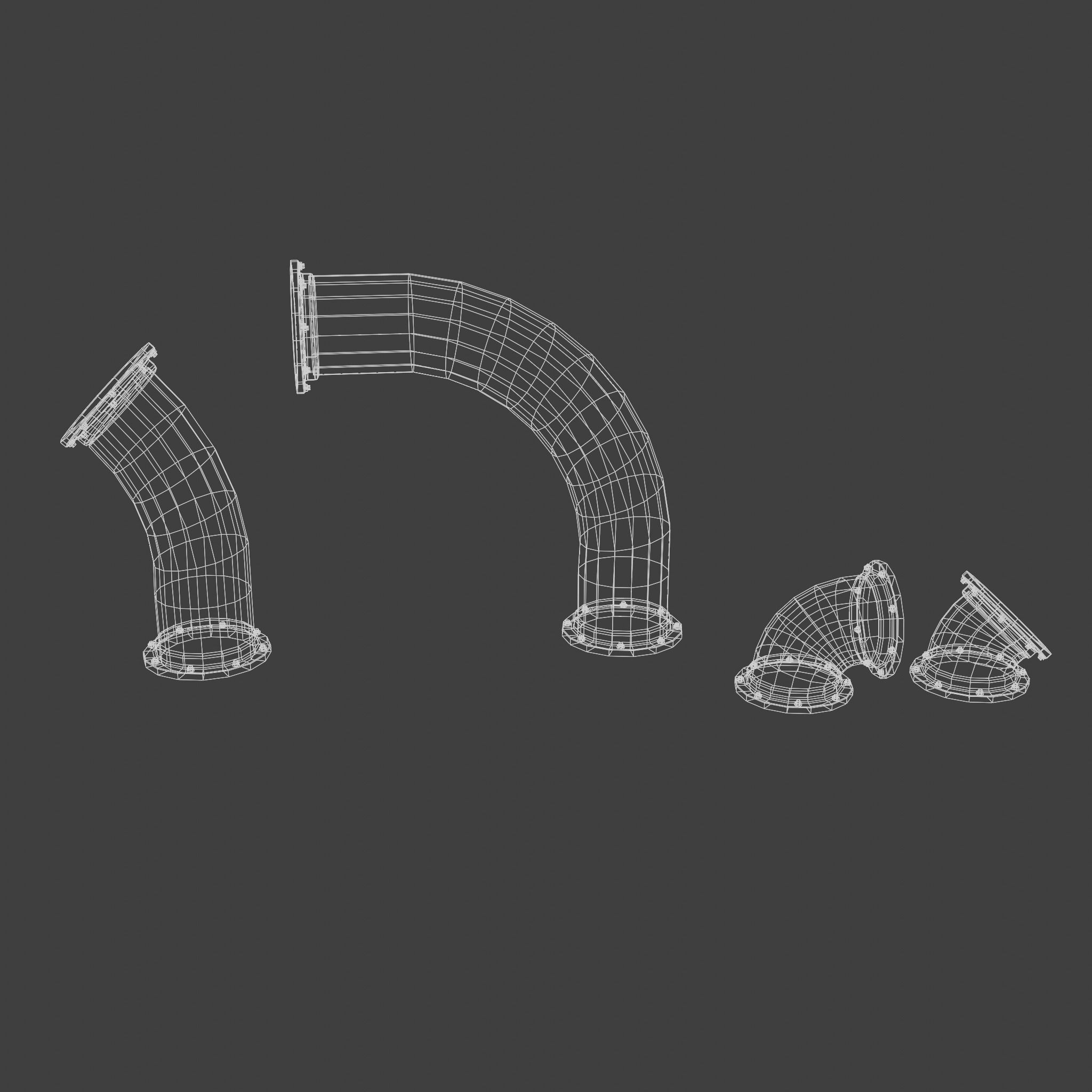 Pipes Modular Set Low-poly 3D model_15