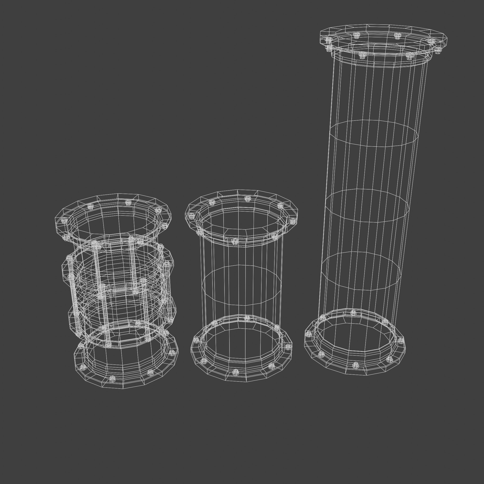 Pipes Modular Set Low-poly 3D model_16