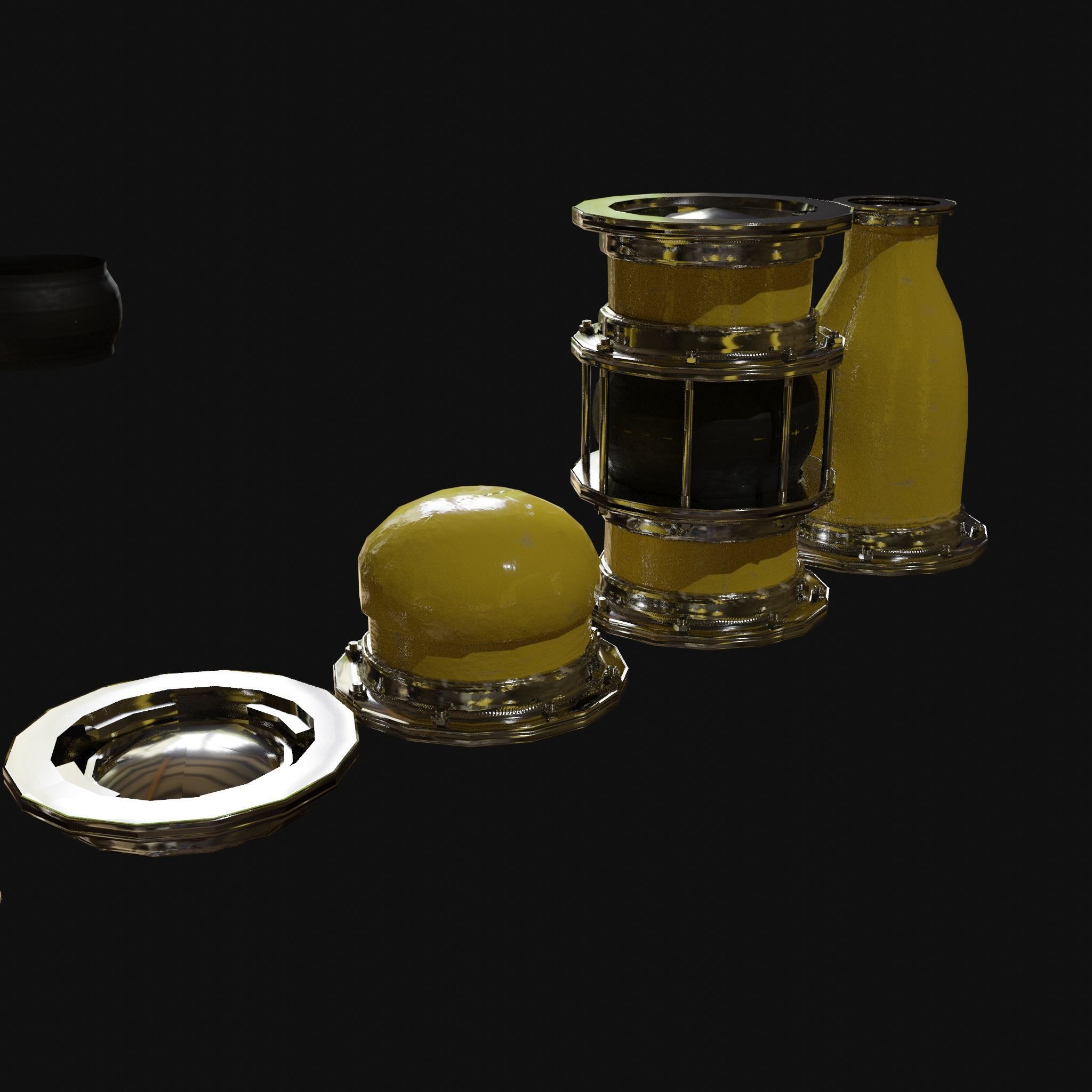 Pipes Modular Set Low-poly 3D model_9