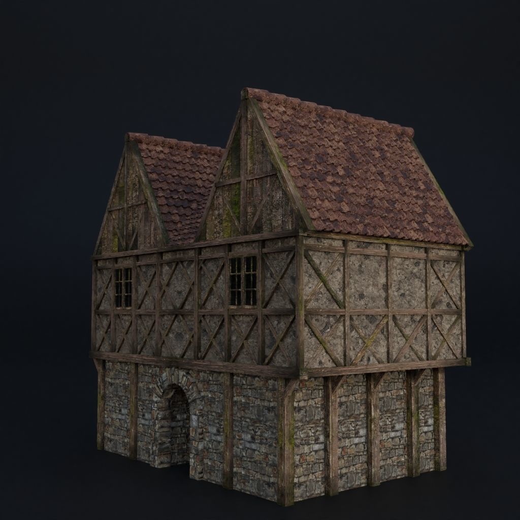 OLD MEDIEVAL BUILDING 05 Low-poly 3D model_4