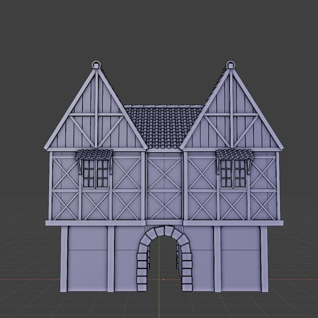 OLD MEDIEVAL BUILDING 05 Low-poly 3D model_10