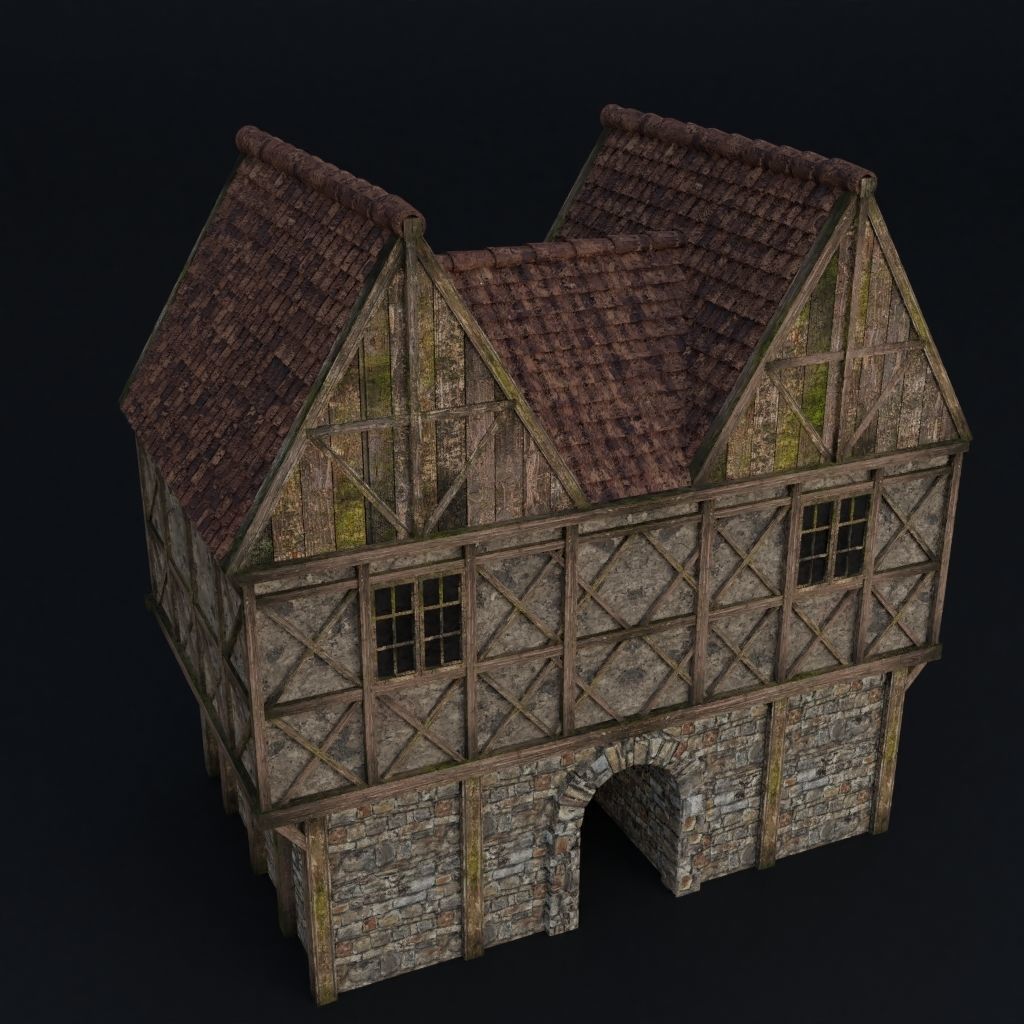 OLD MEDIEVAL BUILDING 05 Low-poly 3D model_7