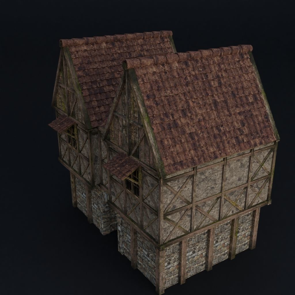 OLD MEDIEVAL BUILDING 05 Low-poly 3D model_6