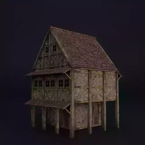 OLD MEDIEVAL BUILDING 06 Low-poly 3D model