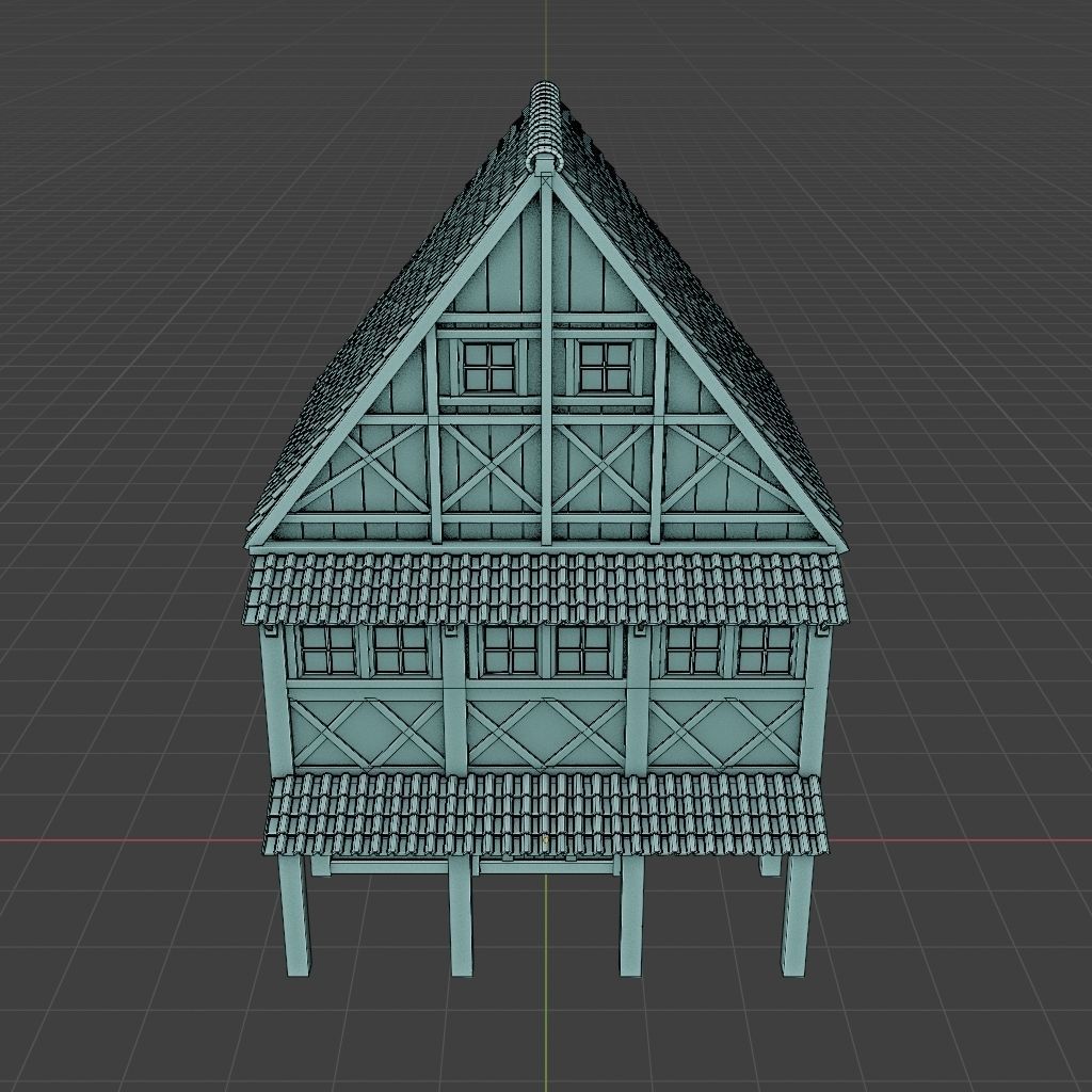 OLD MEDIEVAL BUILDING 06 Low-poly 3D model_13