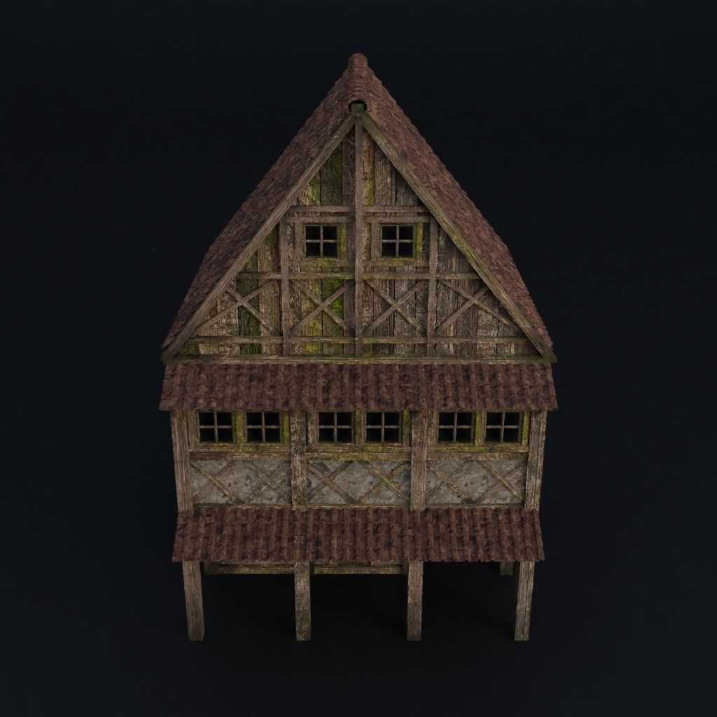 OLD MEDIEVAL BUILDING 06 Low-poly 3D model_7